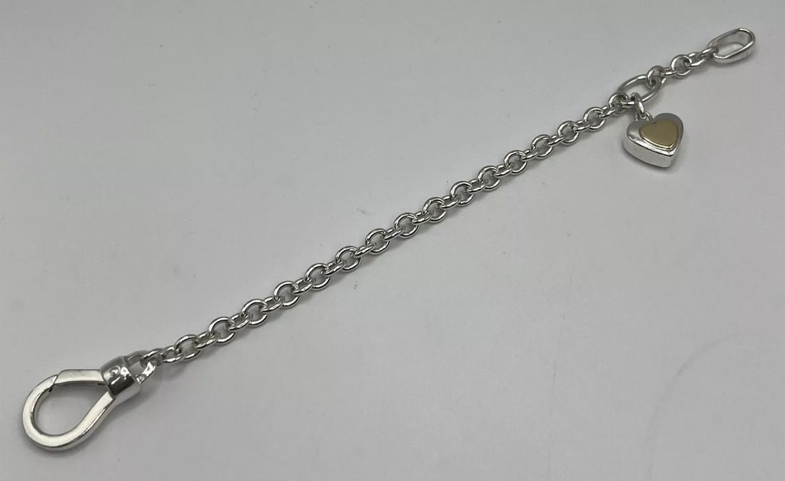 STERLING SILVER BRACLET WITH SILVER HEART CHARM (1 of 2)