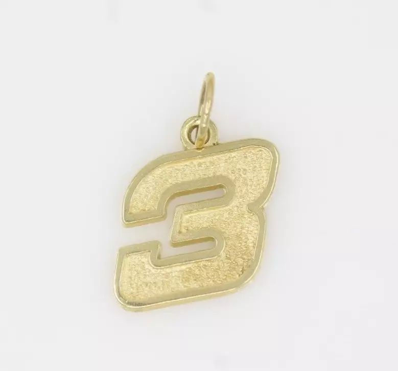 VINTAGE 14K YELLOW GOLD SMU DALE EARNHARDT #3 CHARM PENDANT (1 of 2)
