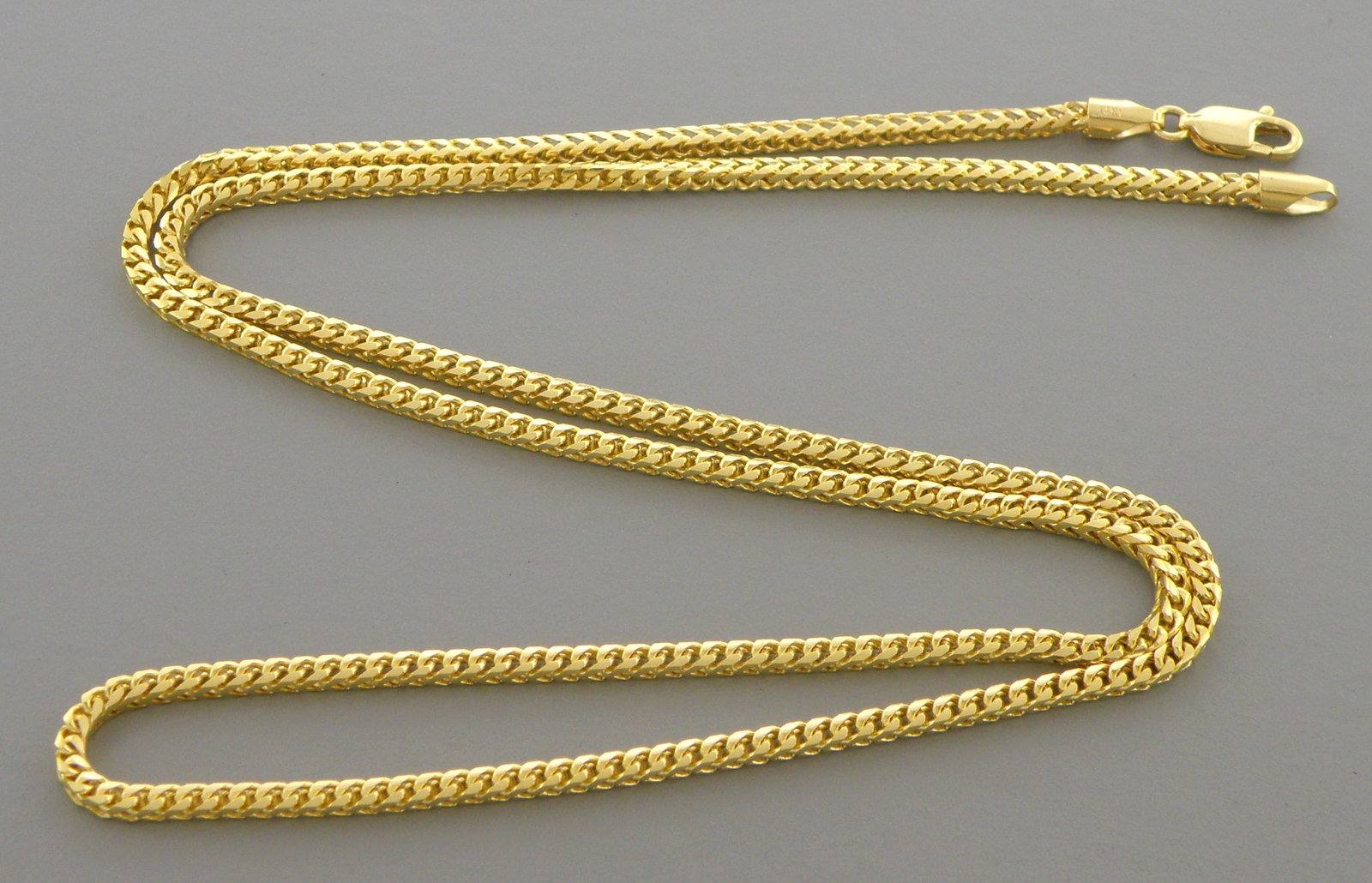 NEW 14K YELLOW GOLD SOLID FRANCO CHAIN NECKLACE: 14K YELLOW GOLD FRANCO CHAIN NECKLACE 14K Solid Yellow Gold (not gold plated or gold filled) Sizes measure from 1mm wide Lengths measure from 18" Long Well made chain Lobster clasp 14K Yellow Gold, po