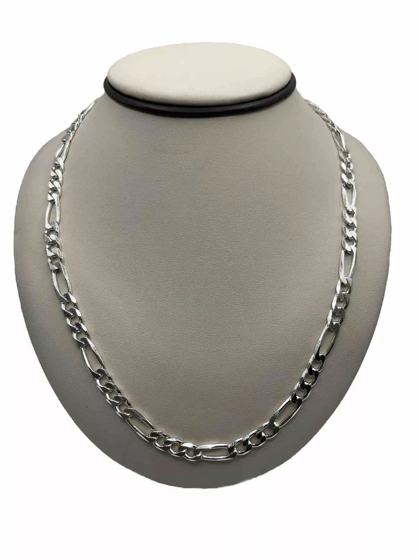 20" FIGARO STERLING SILVER CHAIN 33.8 GRAMS (1 of 2)