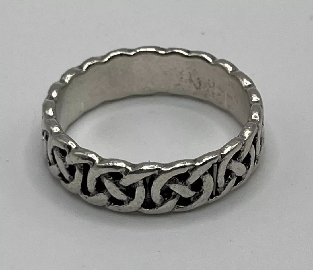 STERLING SILVER BRAID LOOKING ETERNITY BAND RING SIZE 11 (1 of 1)