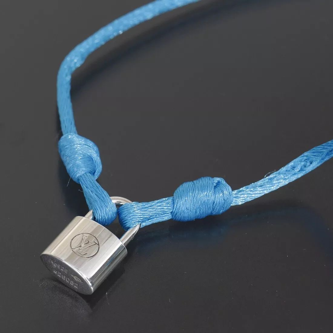 LOUIS VUITTON BLASLÉ LOCKIT BRACELET BLUE SV925 BANGLE NEWLY POLISHED (1 of 2)