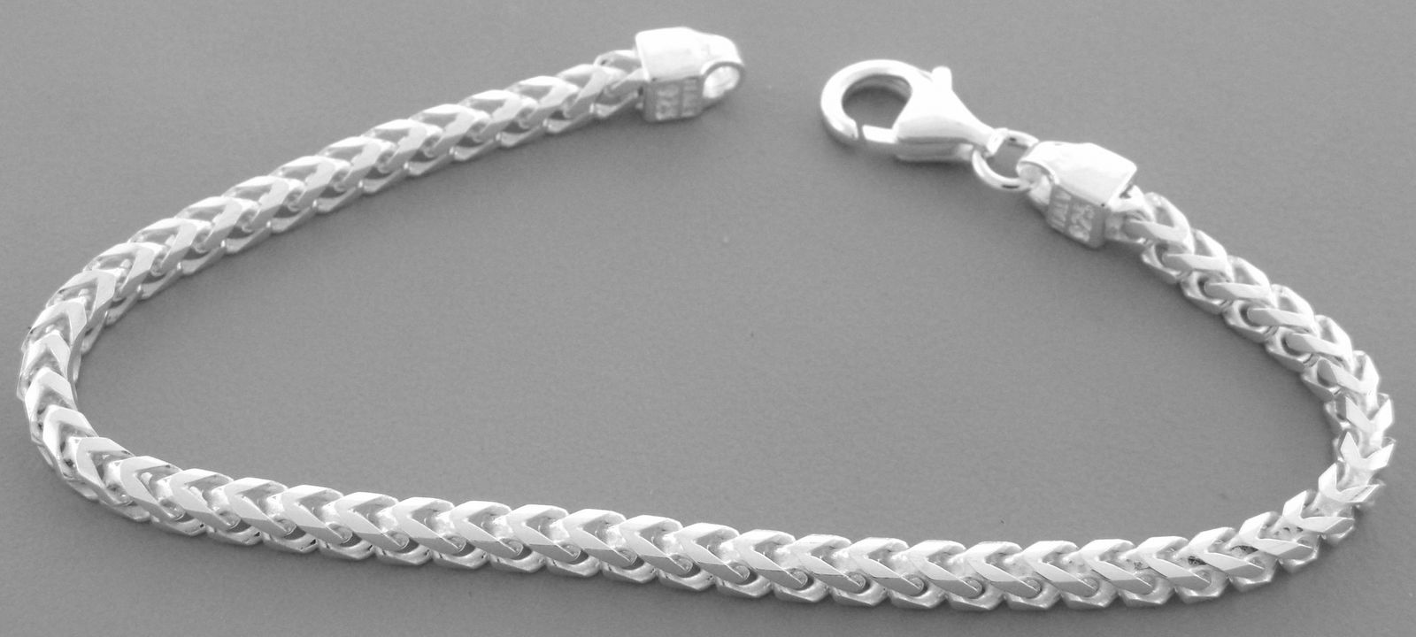 NEW FRANCO CHAIN STERLING SILVER ITALIAN BRACELET 3mm (1 of 2)