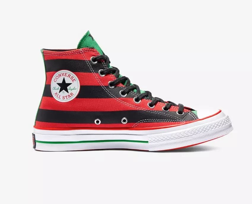 CONVERSE CHUCK 70 HI DENIM TEARS BLACK BEAUTY FIERY RED US SIZE 7.5 (1 of 2)