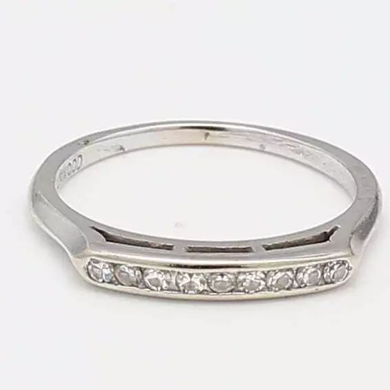 0.14 CARAT OLD EUROPEAN CUT H SI1 DIAMOND PLATINUM BAND RING 14K (1 of 2)