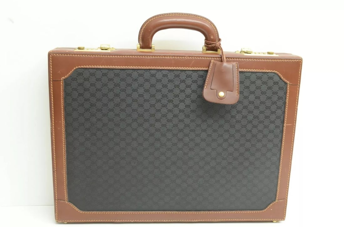 AUTHENTIC GUCCI MONOGRAM LOGO VINTAGE GUCCISSIMA SIGNATURE LEATHER BRIEFCASE (1 of 2)