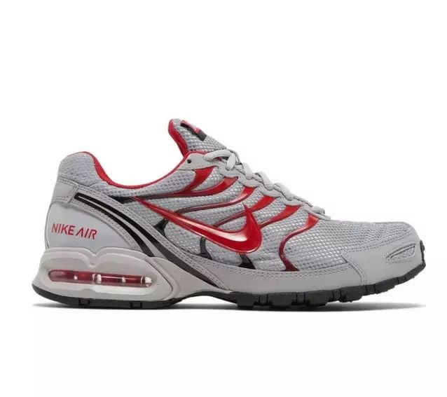 NIKE AIR MAX TORCH 4 ATMOSPHERE GREY UNIVERSITY RED US SHOE SIZE 10.5: Nike Air Max Torch 4 in Atmosphere Grey/University Red is a sleek and sporty sneaker that blends classic Air Max technology with modern design.