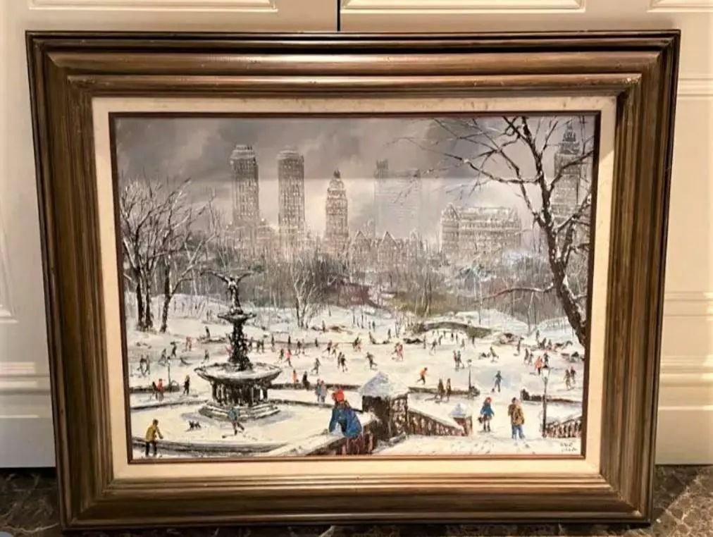 NYC CENTRAL PARK PAINTING ROBERT LEBRON 1928-2013: NYC CENTRAL PARK PAINTING ROBERT LEBRON 1928-2013 LIQUIDATION CLEARANCE!!! The Following Item we are offering is a Beautiful Rare Deluxe Original by Robert Lebron (1928-2013) showcasing a New York Cit
