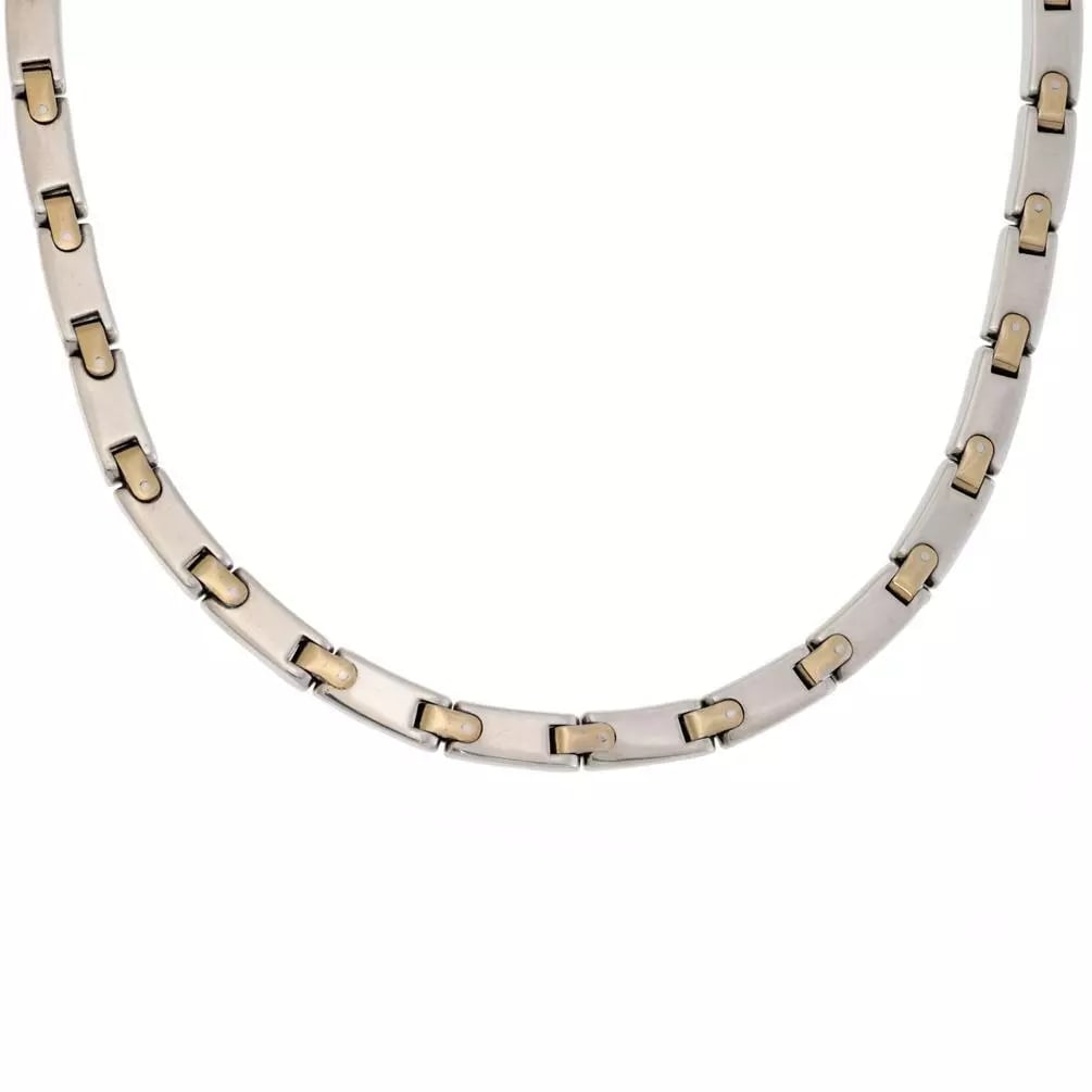 TIFFANY & CO. STERLING 18K YELLOW GOLD H BAR LINK COLLAR NECKLACE 17" LONG (1 of 2)
