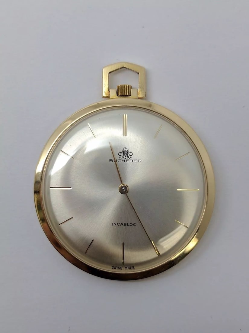 BUCHERER INCABLOC POCKET WATCH - MANUAL WINDING WATCH - 41MM 406661: BUCHERER INCABLOC POCKET WATCH - MANUAL WINDING WATCH - 41MM WATCH 406661 Carl F. Bucherer Hand Winding Pocket Watch Gold Plated Case Case Size- 41MM Case # - 406661 Excellent Condition & Keeps Accura