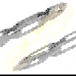 DIAMOND PLATINUM WHITE GOLD LINK BRACELET FRENCH 1920S ART DECO: DIAMOND PLATINUM WHITE GOLD LINK BRACELET FRENCH 1920S ART DECO 1920’s French Diamond Platinum & White Gold Bracelet Chic diamond link bracelet that is a great addition to your collection. Weight is