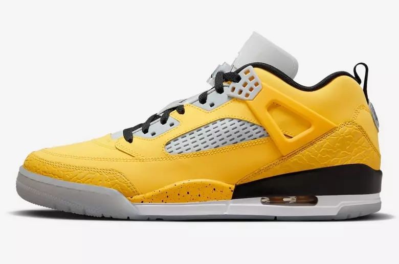 AIR JORDAN SPIZIKE LOW PREMIUM LIGHTNING MEN'S SNEAKERS US SIZE 11: AIR JORDAN SPIZIKE LOW PREMIUM LIGHTNING MEN'S SNEAKERS US SIZE 11 Cloaked in Varsity Maize, Black, Wolf Grey, Pure Platinum, White, and Black hues, the shoe showcases Varsity Maize dominantly on the