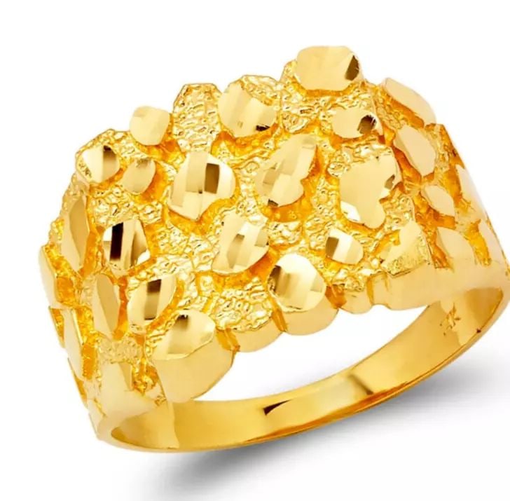 NEW 14K YELLOW GOLD MEN'S NUGGET RING (1 of 2)