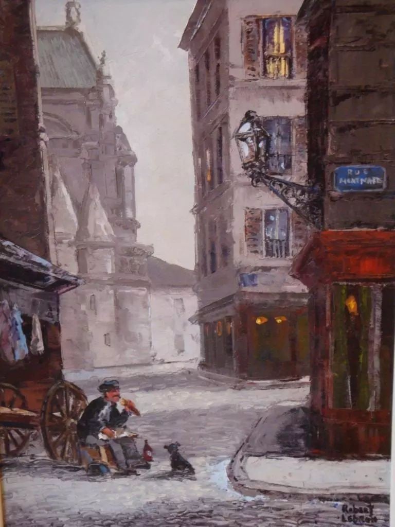OLD PARIS MONTMARTRE PAINTING ROBERT LEBRON 1928-2013: OLD PARIS MONTMARTRE PAINTING ROBERT LEBRON 1928-2013 LIQUIDATION CLEARANCE!!! The Following Item we are offering is a Beautiful Rare Original by Robert Lebron (1928-2013) showcasing the Beautiful Str