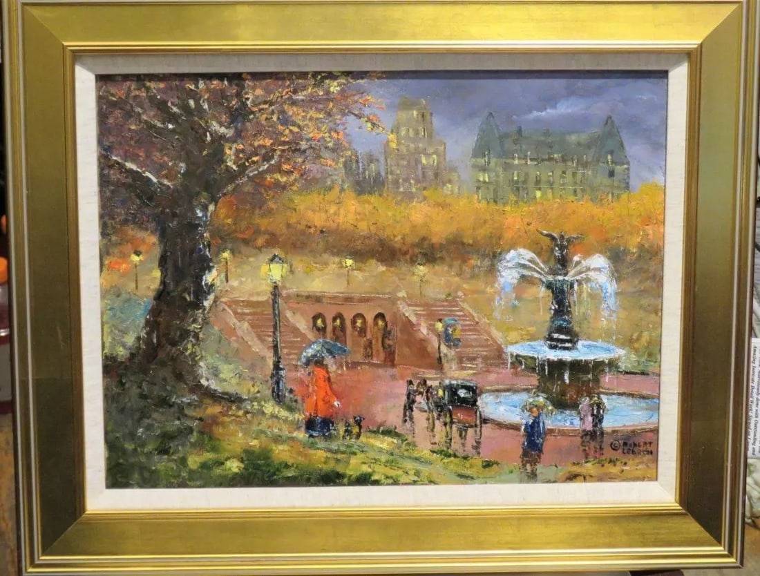 NYC CENTRAL PARK PAINTING ROBERT LEBRON 1928-2013: NYC CENTRAL PARK PAINTING ROBERT LEBRON 1928-2013 LIQUIDATION CLEARANCE!!! The Following Item we are offering is a Beautiful Rare Deluxe Original by Robert Lebron (1928-2013) New York City Central Par