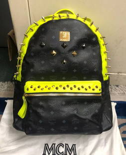 MCM BLACK AND NEON STUDDED STARK BACKPACK LIMITED EDITION GIVENCHY LARGE: MCM BLACK AND NEON STUDDED STARK BACKPACK LIMITED EDITION GIVENCHY LARGE MCM Black and Neon Studded Stark Backpack Limited Edition Givenchy LARGE You are bidding on a MCM Black and Neon Studded Stark