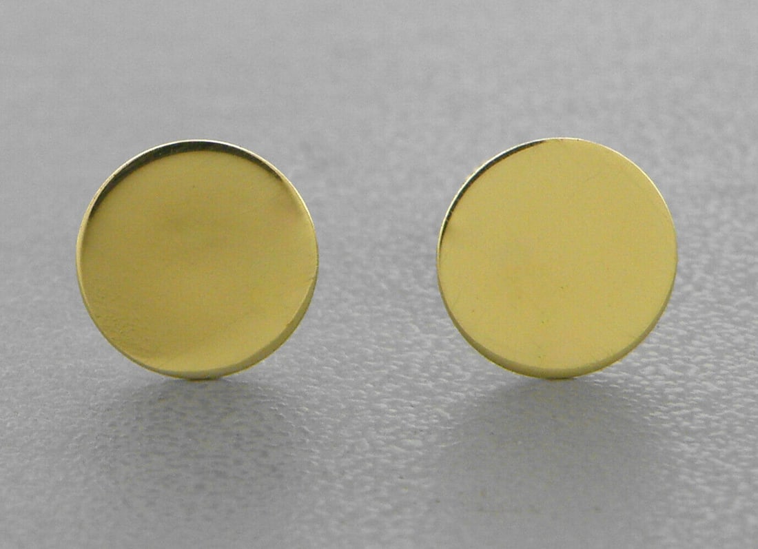 14K YELLOW GOLD LADIES GIRLS STUD EARRINGS SCREW BACK (1 of 2)