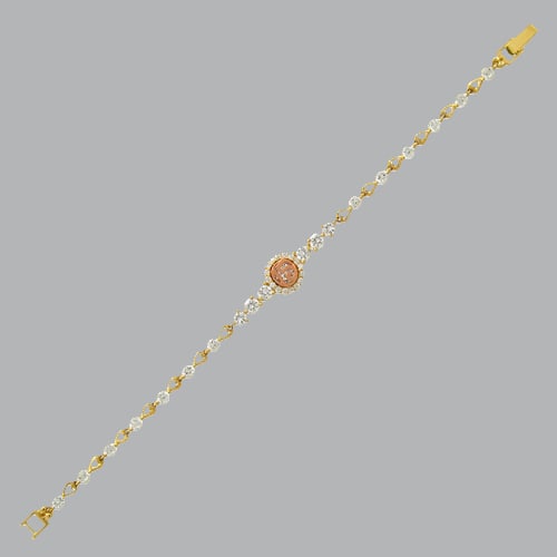 14K TWO-COLOR GOLD CZ 15 ANOS BRACELET FANCY (1 of 2)
