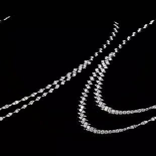 18KT FANCY GORGEOUS DOUBLE STRAND DIAMOND NECKLACE: 18KT FANCY GORGEOUS DOUBLE STRAND DIAMOND NECKLACE LAST CALL, LAST CHANCE!! LIQUIDATION SALE!! The Following Item we are offering is this Rare Important Radiant 18KT Gold Gorgeous Glittering and Spark