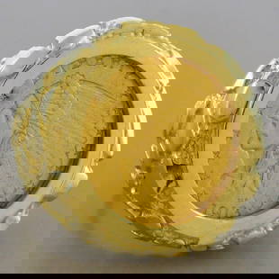 22K $2.5 INDIAN HEAD GOLD COIN 14K YELLOW GOLD MEN'S NUGGET RING HEAVY: NEW 14K GOLD NUGGET COIN RING $2.5 22K Indian head gold coin nugget ring 14K gold ring 22k gold coin Size 10, (we can resize to sizes 9-12) please message us first Measures 24mm wide New Date may vary