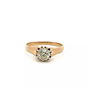 0.68 CARAT OLD EUROPEAN CUT M-VS1 DIAMOND 18K YG ENGAGEMENT RING (1 of 2)
