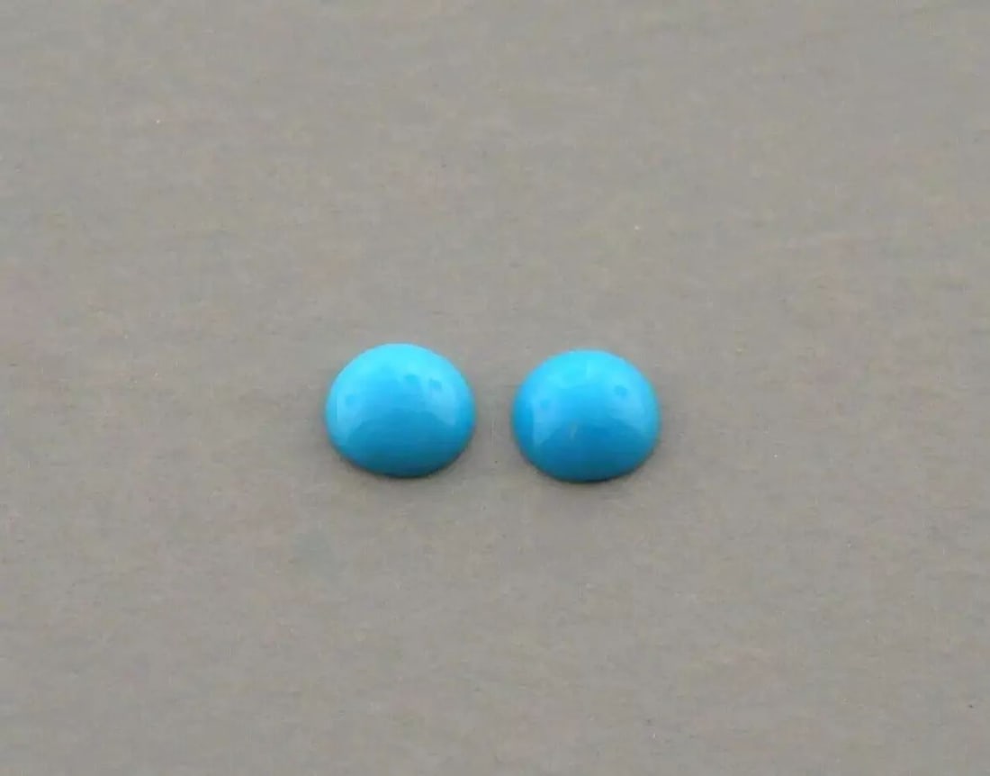 LOOSE NATURAL UNTREATED ROUND CUT CABOCHON TURQUOISE Sale is for 2 round cut cabochon sleeping (1 of 2)