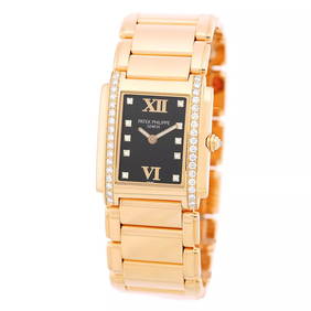 PATEK PHILIPPE 18K ROSE PINK GOLD 24 DIAMOND TWENTY 4 # 4910 11R BOX WARRANTY (1 of 2)
