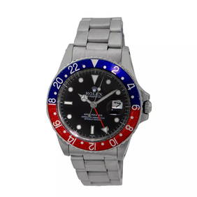 ROLEX VINTAGE STAINLESS STEEL 40MM GMT MASTER PEPSI 16750 BOX LIFETIME WARRANTY (1 of 2)