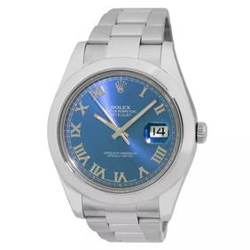 ROLEX STAINLESS STEEL 41MM DATEJUST 41 BLUE DIAL 116300 BOX WARRANTY MINTY (1 of 2)