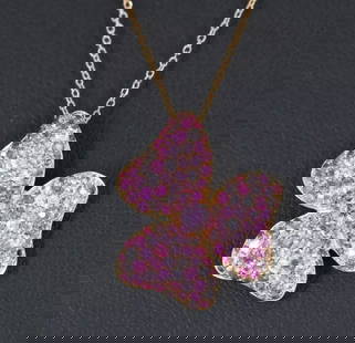 14K ROSE GOLD PINK SAPPHIRE FLOWER PENDANT OM 18" NECKLACE 3.5 GRAMS: 14K ROSE GOLD PINK SAPPHIRE FLOWER PENDANT OM 18" NECKLACE 3.5 GRAMS 14k Rose Gold Pink Sapphire Flower Pendant om 18" Necklace *Missing Stone* Item is in good condition. Shows signs of wear. APPROXIM