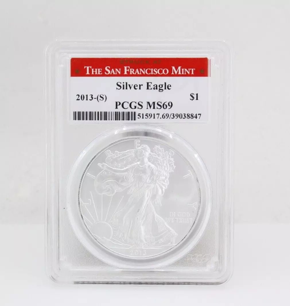 2013 S AMERICAN SILVER EAGLE $1 - PCGS MS69 SAN FRANCISCO MINT (1 of 2)