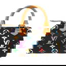 LOUIS VUITTON BLACK MULTICOLOR MINI SPEEDY HANDBAG