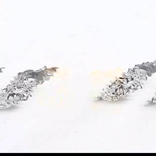 3.04 CARAT ROUND BRILLIANT H I1 DIAMOND 14K WHITE GOLD STUD EARRINGS: 3.04 CARAT ROUND BRILLIANT H I1 DIAMOND 14K WHITE GOLD STUD EARRINGS Title: 3.04 Carat Round Brilliant H I1 Diamond 14 Karat White Gold Stud Earrings Style: Stud Metal: 14 Karat White Gold Gemstone 1: