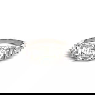 3.23 CARAT ASSCHER CUT AND EMERALD CUT DIAMOND PLATINUM ENGAGEMENT RING: 3.23 CARAT ASSCHER CUT AND EMERALD CUT DIAMOND PLATINUM ENGAGEMENT RING Title: 3.23 Carat Asscher Cut J SI2 and Emerald Cut G VS1 Diamond Platinum Engagement Ring Style: Engagement Metal: Platinum Gem