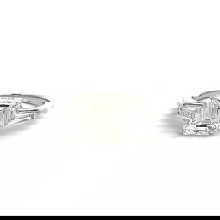 2.40 CARAT EMERALD AND BAGUETTE SHAPE DIAMOND PLATINUM ENGAGEMENT RING: 2.40 CARAT EMERALD AND BAGUETTE SHAPE DIAMOND PLATINUM ENGAGEMENT RING Department Unisex Adults Main Stone Diamond Metal Platinum Metal purity 950 Style Ring Diamond Color Grade I Diamond Clarity Grad