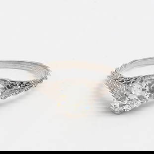 1.11 CARAT OLD EUROPEAN CUT L VVS2 DIAMOND PLATINUM ENGAGEMENT RING: 1.11 CARAT OLD EUROPEAN CUT L VVS2 DIAMOND PLATINUM ENGAGEMENT RING Title: 1.11 Carat Old European Cut L VVS2 Diamond Platinum Engagement Ring Style: Engagement Metal: Platinum Gemstone 1: 1.11 Carat