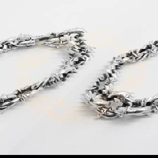 THE GREAT FROG STERLING SILVER LOCK DOWN HEAVY CHAIN BRACELET - 8.75" LONG: THE GREAT FROG STERLING SILVER LOCK DOWN HEAVY CHAIN BRACELET - 8.75" LONG Authentic The Great Frog Sterling Silver Lock Down Heavy Chain Bracelet Length - 8.75" Long Wrist - Relax 6.75 - 7" Snug Fit