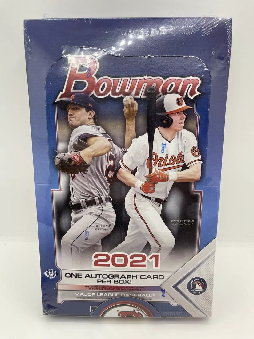 2021 BOWMAN BASEBALL FACTORY SEALED HOBBY BOX 24 PACKS - BRAND NEW (1 of 2)