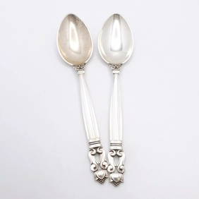 GEORG JENSEN JOHAN ROHDE STERLING SILVER ACORN MEDIUM TEASPOON 5.75" (1 of 2)