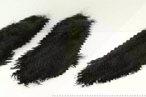 AUTHENTIC CELINE FUR STRORY ALPACA LADIES BLACK SHOES LOAFER MULE FOOTWEAR: Authentic Celine Fur Strory Alpaca Ladies Black Shoes Loafer Mule Footwear Fur Strory Alpaca Black