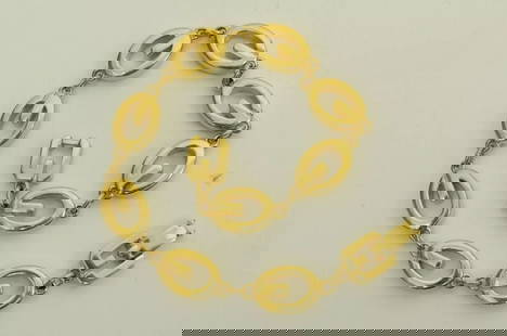 AUTHENTIC GIVENCHY GP LOGO CHARM BRACELET LINKING OVAL GOLD EMBLEM JEWELRY: AUTHENTIC GIVENCHY GP LOGO CHARM BRACELET LINKING OVAL GOLD EMBLEM JEWELRY Givenchy Vintage Logo Emblem Charm Link Bracelet Jewelry Accessory Ladies, Womens, Female Snap Clip Closure Gold Plated Manuf