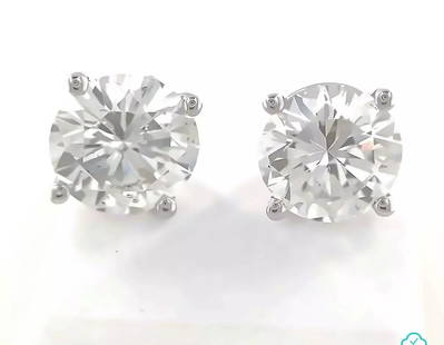 ROUND BRILLIANT 1.92CT DIAMOND 14K WHITE GOLD STUD EARRINGS D-SI2 GIA CERTIFIED: ROUND BRILLIANT 1.92CT DIAMOND 14K WHITE GOLD STUD EARRINGS D-SI2 GIA CERTIFIED Round Brilliant 1.92ct Diamond 14k White Gold Stud Earrings D-SI2 GIA CERTIFIED Description This is a stunning pair of d