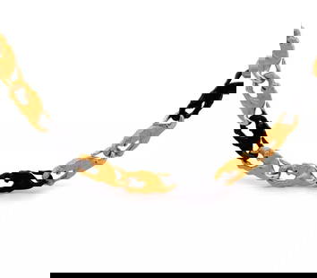 CARRERA Y CARRERA 18K YELLOW GOLD BLACK RHODIUM PANTHER LINK NECKLACE 27": CARRERA Y CARRERA 18K YELLOW GOLD BLACK RHODIUM PANTHER LINK NECKLACE 27" This is an impressive authentic necklace by Carrera y Carrera, it is crafted from 18k yellow gold and black rhodium with a sat