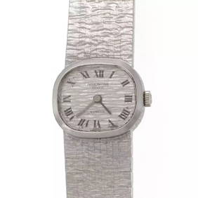 VINTAGE PATEK PHILIPPE 18K WHITE GOLD HAND WIND LADIES WRISTWATCH 5" LONG (1 of 2)