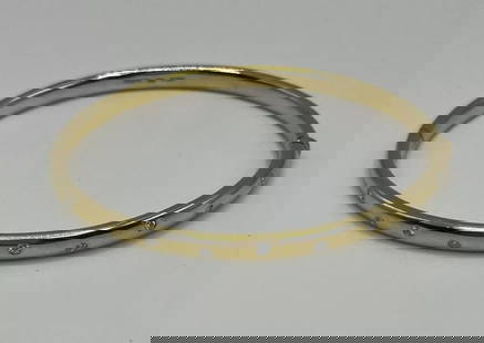TIFFANY & CO. 18K YELLOW GOLD PLATINUM DIAMOND ETOILE BANGLE BRACELET: TIFFANY & CO. 18K YELLOW GOLD PLATINUM DIAMOND ETOILE BANGLE BRACELET