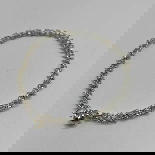 9.5" STERLING SILVER CIRCLE LINK ANKLET: 9.5" STERLING SILVER CIRCLE LINK ANKLET