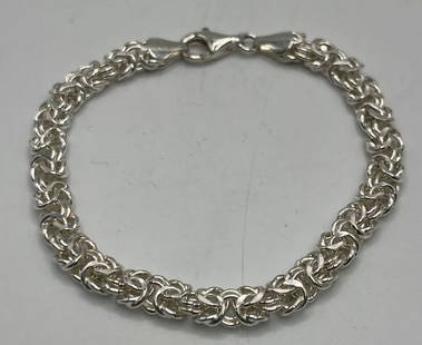 7.5" STERLING SILVER MULTI-CIRCLE LINKED CHAIN BRACELET: 7.5" STERLING SILVER MULTI-CIRCLE LINKED CHAIN BRACELET