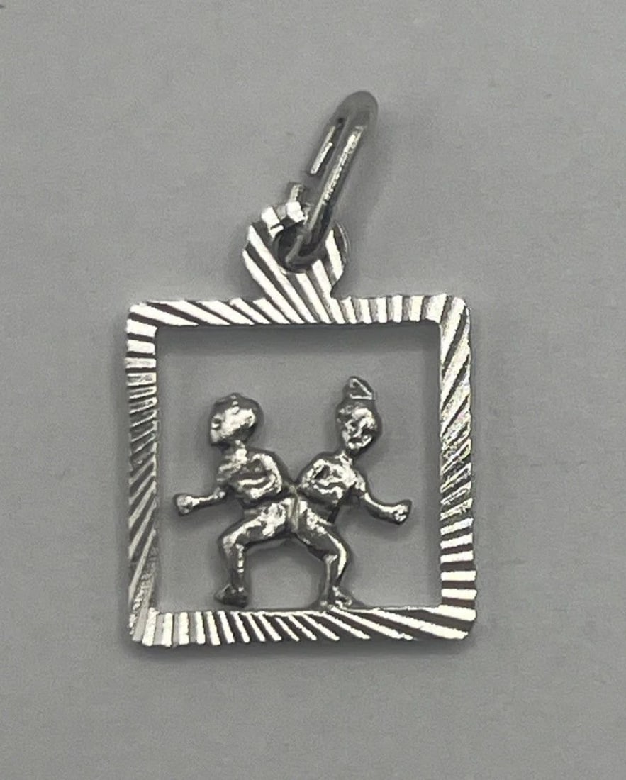 GEMINI STERLING SILVER CHARM: GEMINI STERLING SILVER CHARM