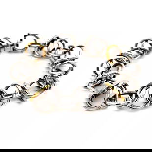 TIFFANY & CO. PICASSO BRACELET WOVEN RINGS STERLING SILVER 18K YELLOW GOLD: TIFFANY & CO. PICASSO BRACELET WOVEN RINGS STERLING SILVER 18K YELLOW GOLD This is a vintage authentic bracelet from Tiffany & Co. by Paloma Picasso, it is crafted from sterling silver with four 18k y