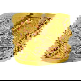 22K GOLD JEAN MAHIE WIDE CUFF BRACELET
